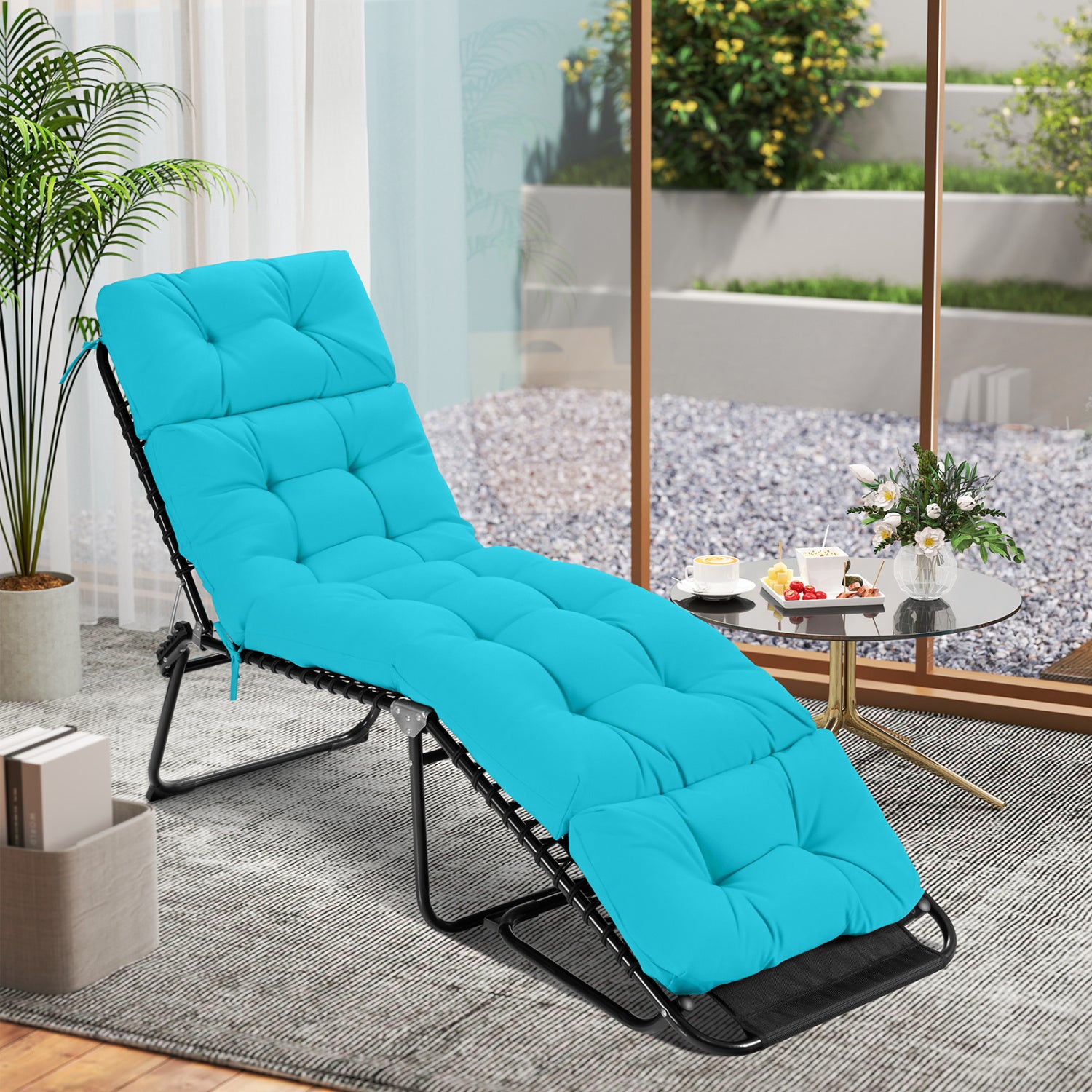 Outdoor Chaise Cushion With String Ties, Green Outdoor Chaise Lounges at Gallery Canada