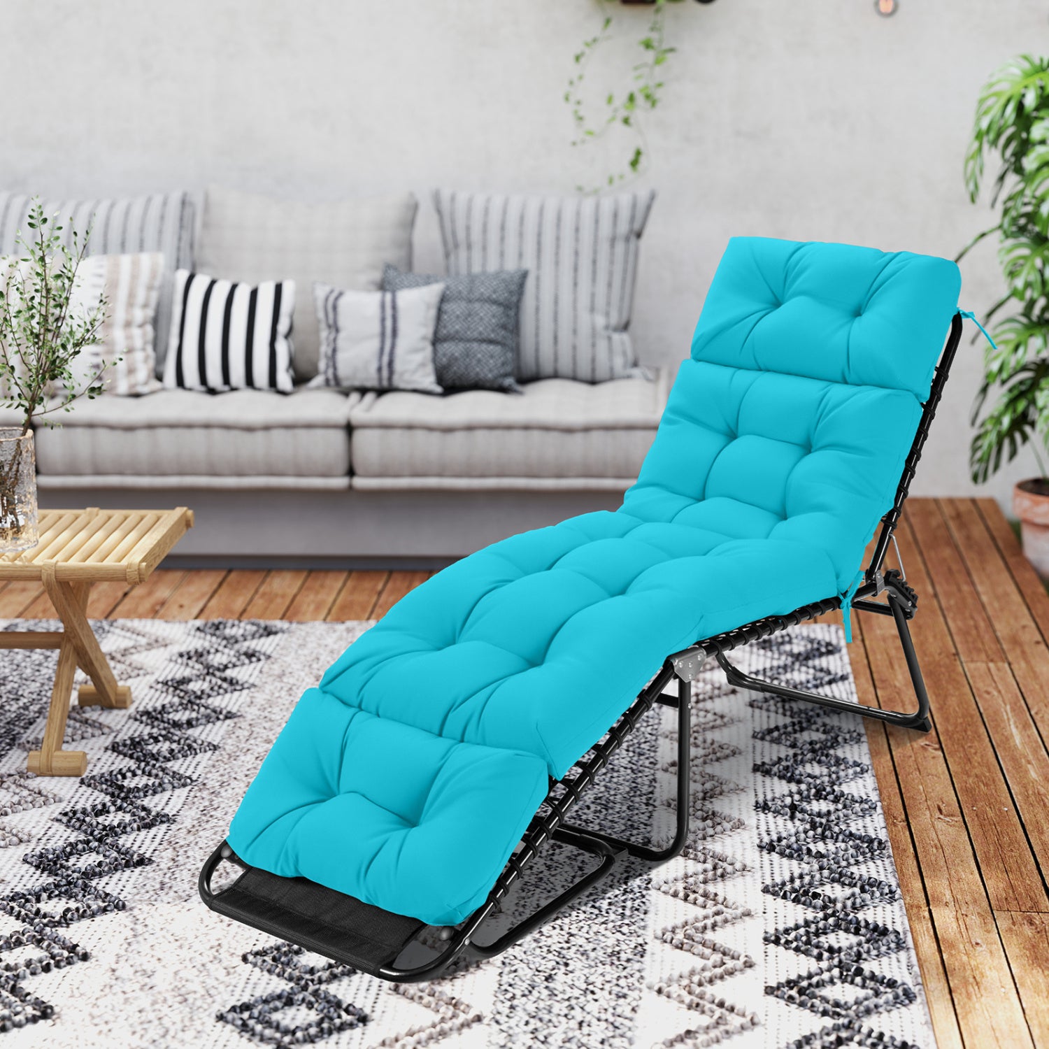 Outdoor Chaise Cushion With String Ties, Green Outdoor Chaise Lounges at Gallery Canada