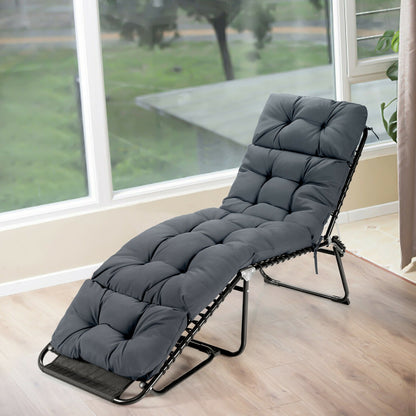 Outdoor Chaise Cushion With String Ties, Gray Outdoor Chaise Lounges at Gallery Canada