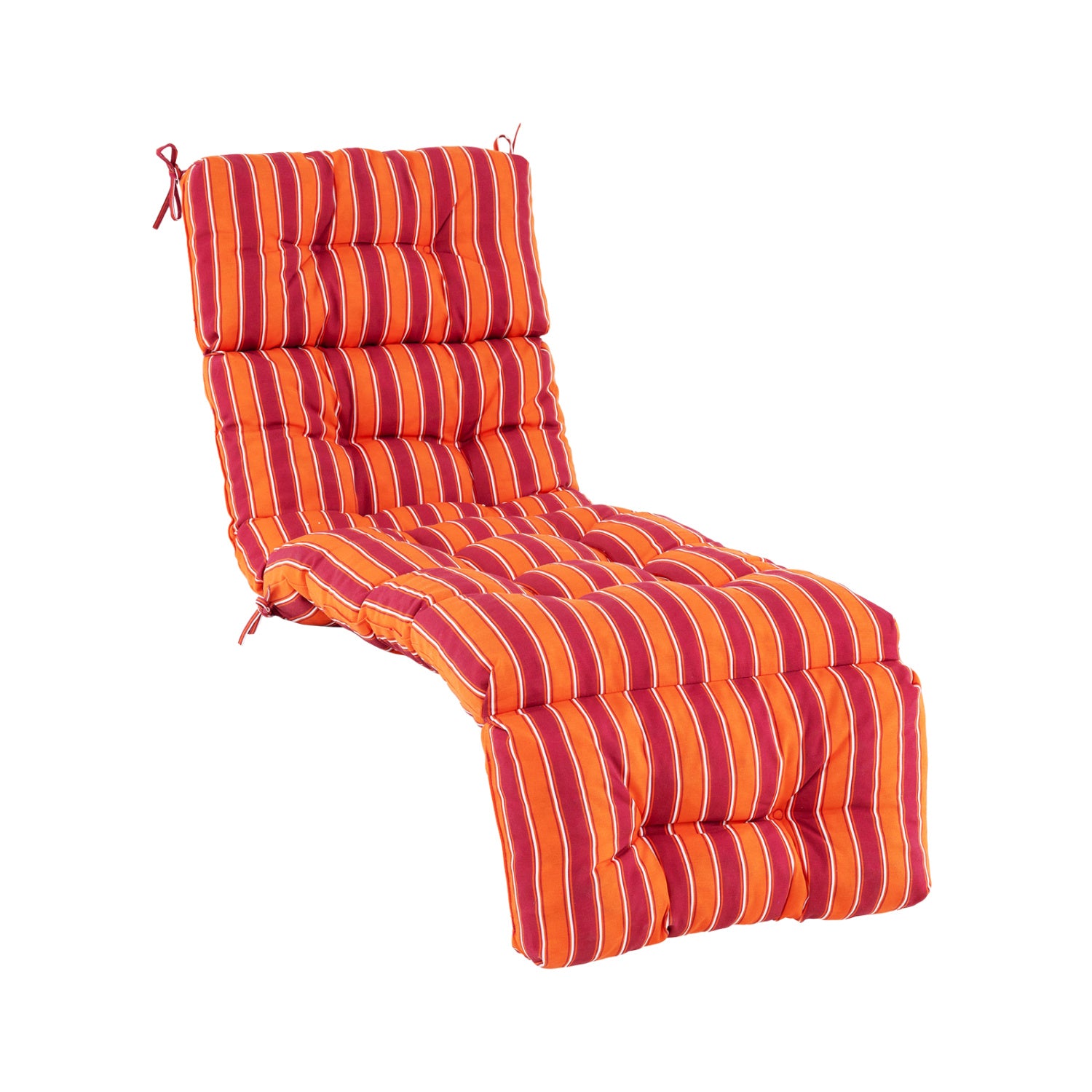 Outdoor Chaise Cushion With String Ties, Red Outdoor Chaise Lounges Red at Gallery Canada
