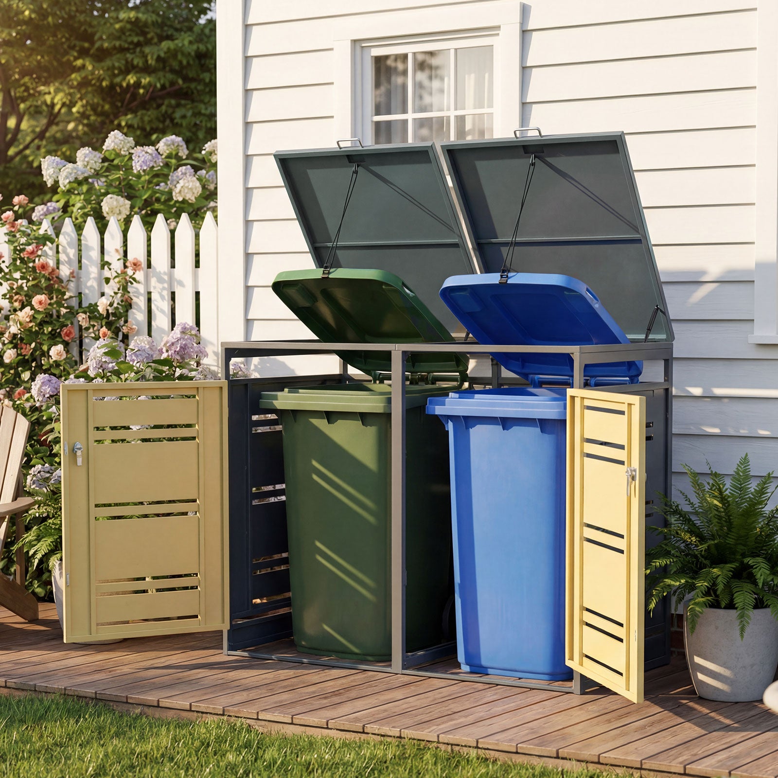 Outdoor Metal Garbage Bin Storage Shed, Yellow Sheds & Outdoor Storage at Gallery Canada