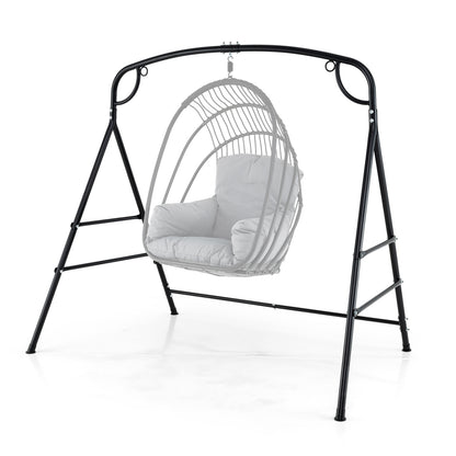 Outdoor Metal Swing Stand, 4 Support Bars, 2 Hanging Ways, Black Porch Swings at Gallery Canada