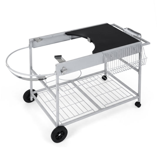 Outdoor Movable Grill Table, 18/22 Inch, Black Outdoor Grills Black at Gallery Canada