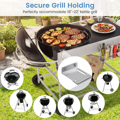 Outdoor Movable Grill Table, 18/22 Inch, Black Outdoor Grills at Gallery Canada