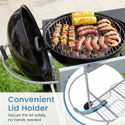 Outdoor Movable Grill Table, 18/22 Inch, Black Outdoor Grills at Gallery Canada