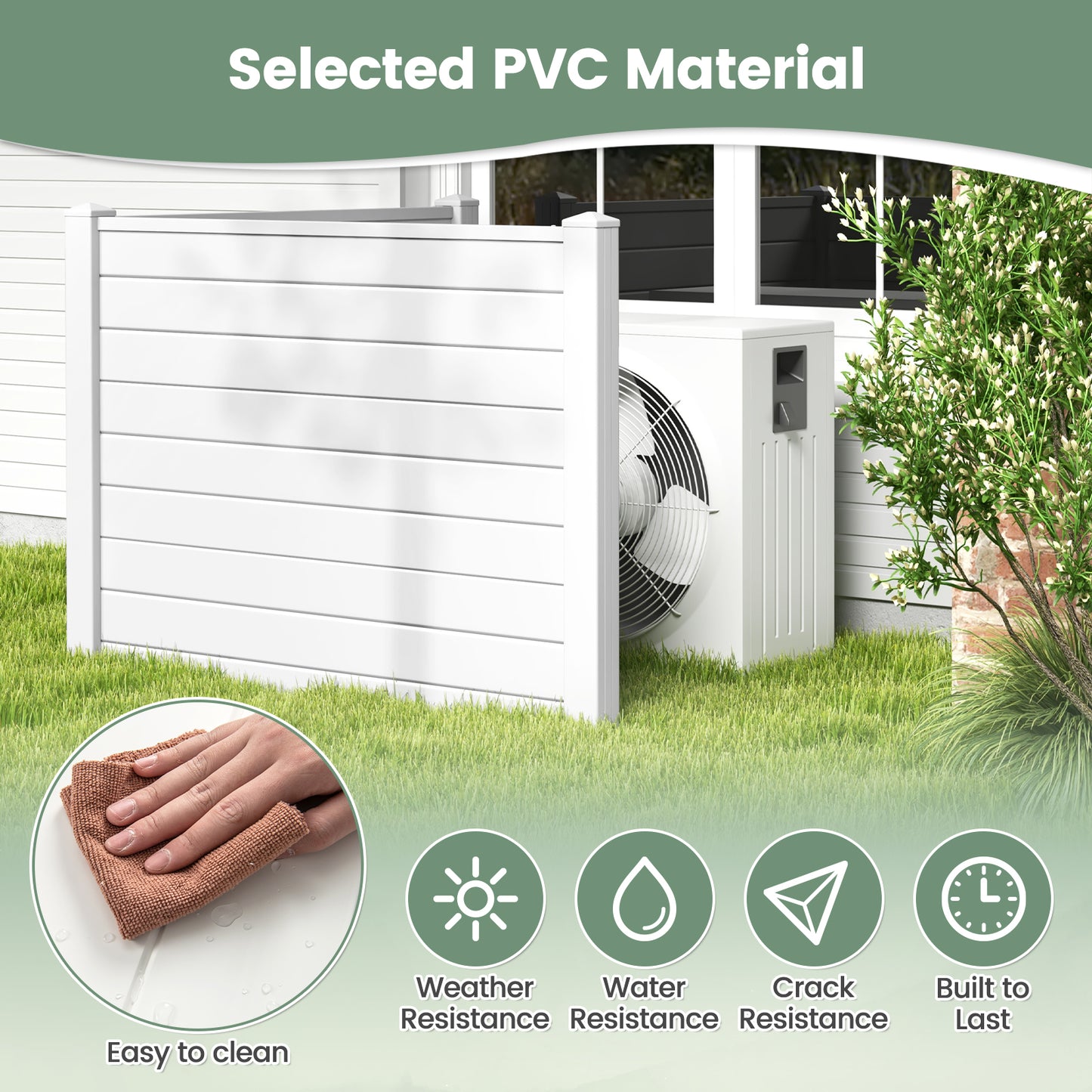 Outdoor PVC Air Conditioner Fence with 20 Inch Long Stakes, White Decorative Fencing & Flooring at Gallery Canada