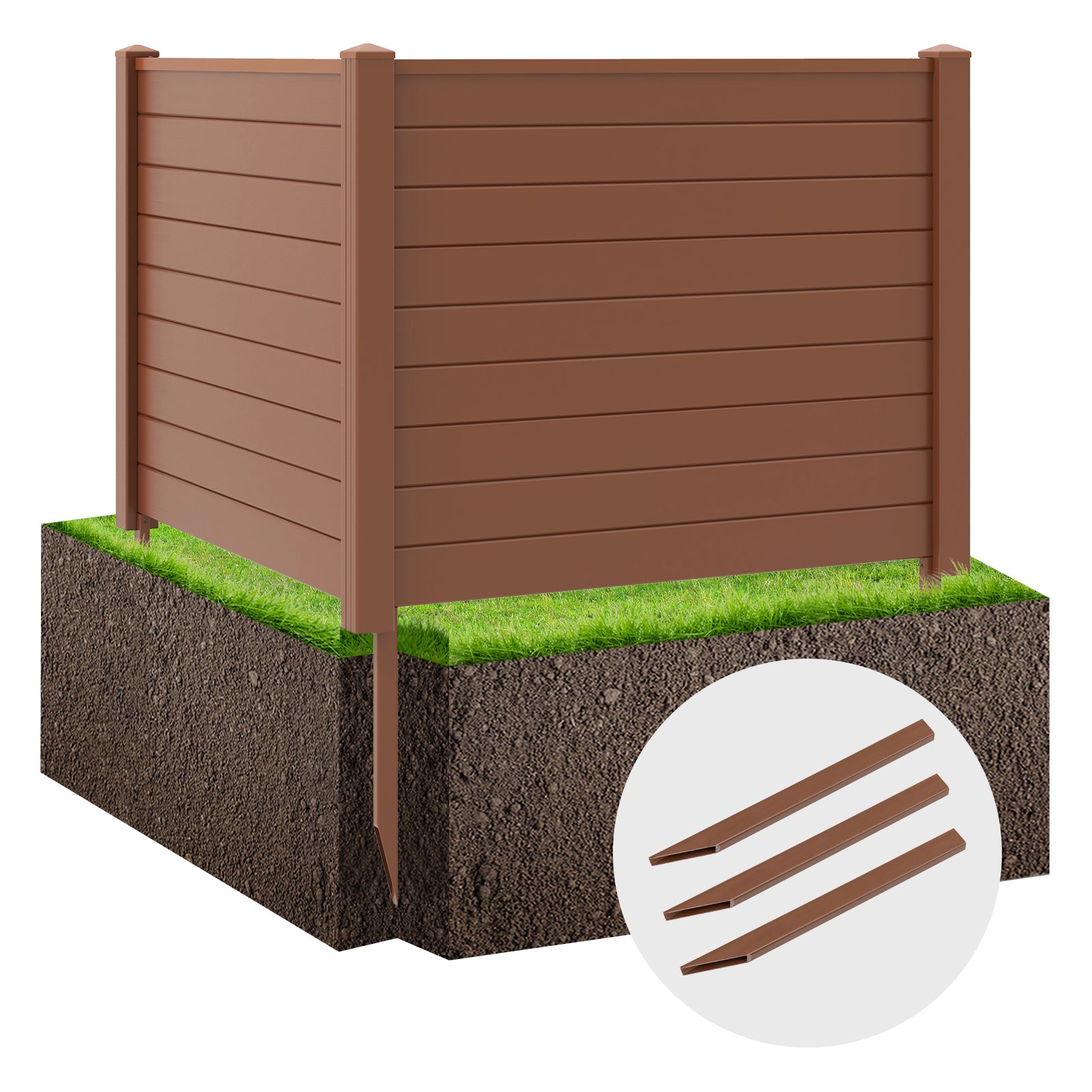 Outdoor PVC Air Conditioner Fence, 20 Inch, Brown Decorative Fencing & Flooring at Gallery Canada