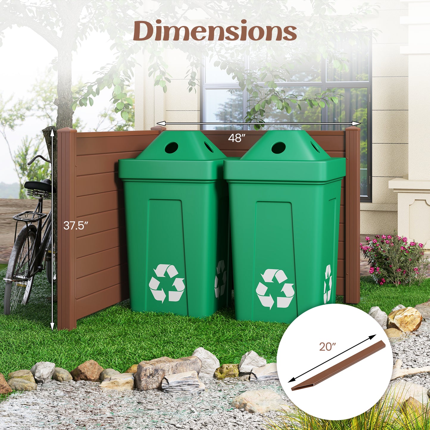 Outdoor PVC Air Conditioner Fence, 20 Inch, Brown Decorative Fencing & Flooring at Gallery Canada