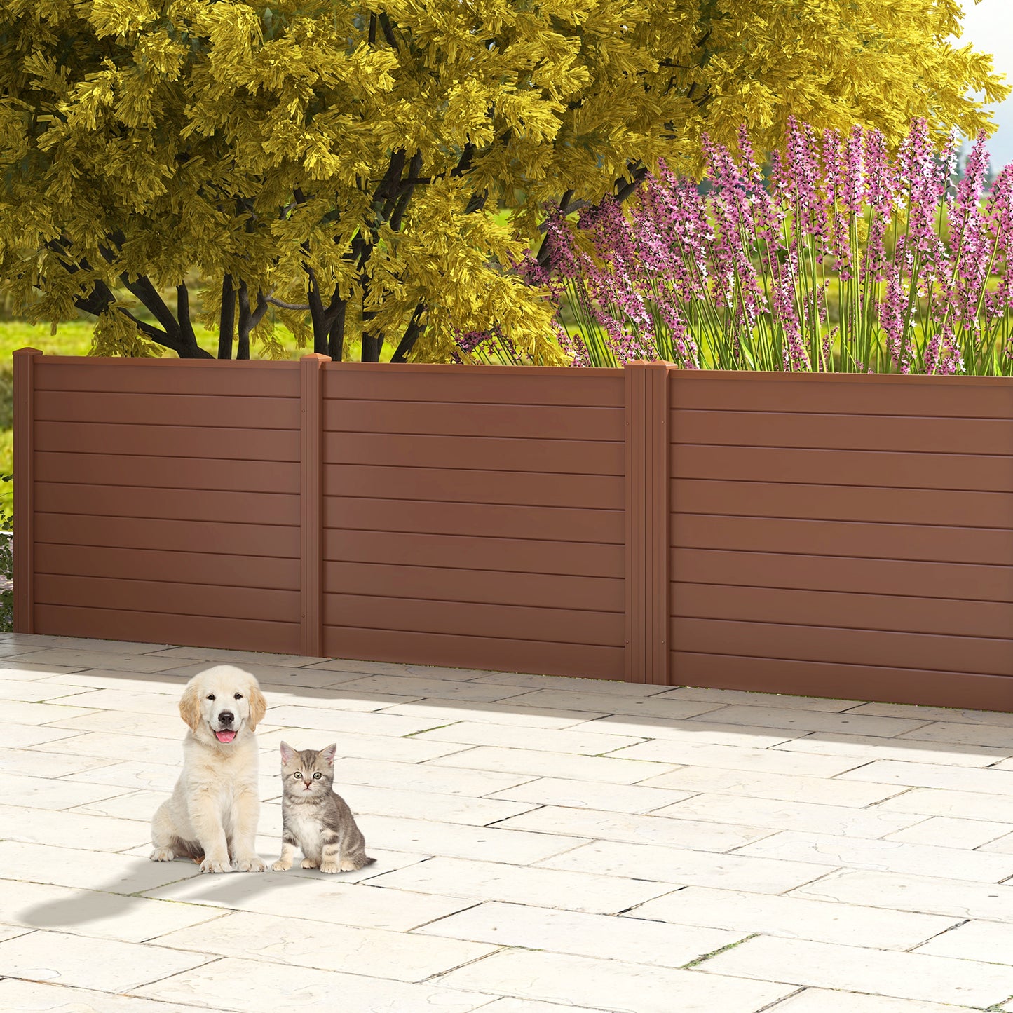 Outdoor PVC Air Conditioner Fence, 20 Inch, Brown Decorative Fencing & Flooring at Gallery Canada