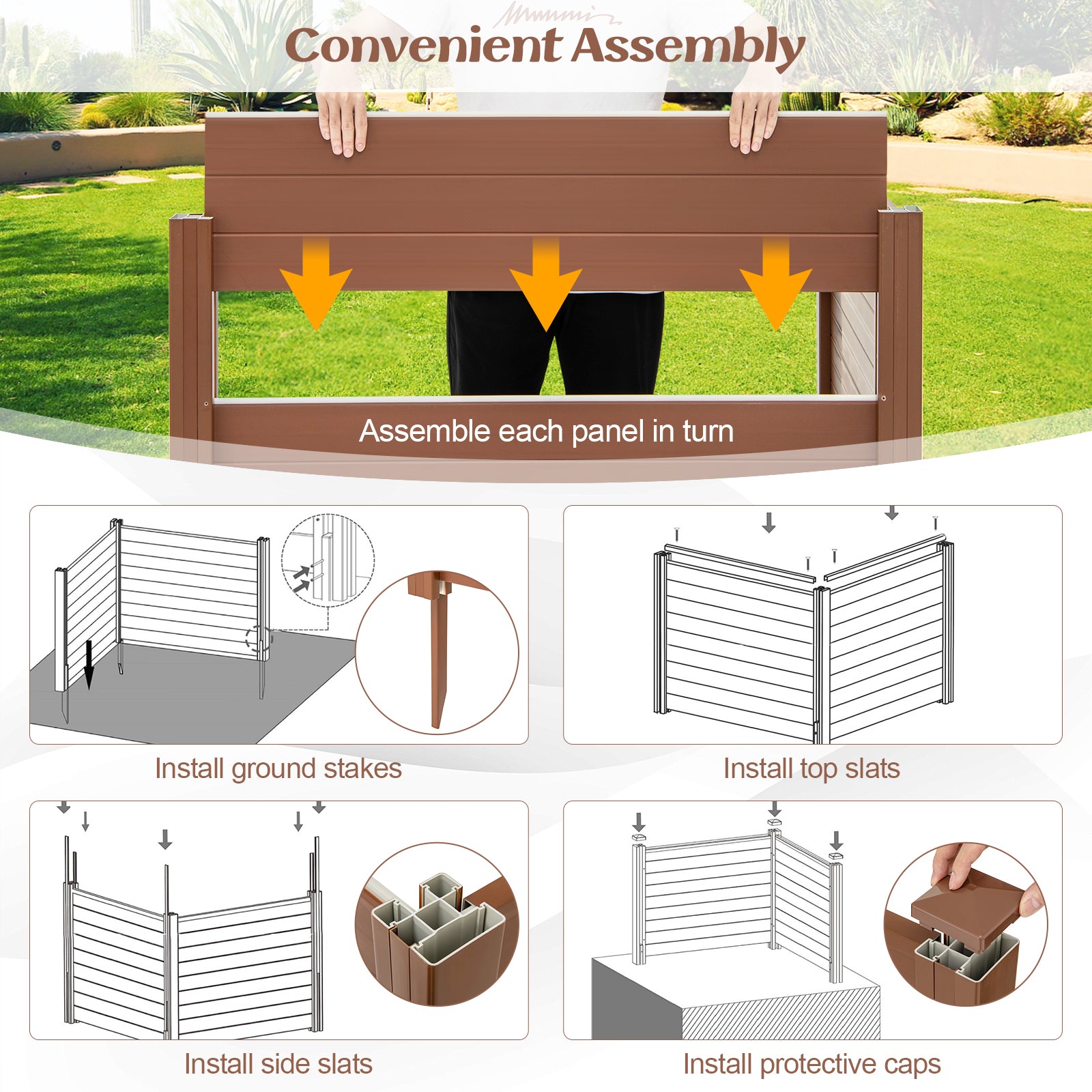 Outdoor PVC Air Conditioner Fence, 20 Inch, Brown Decorative Fencing & Flooring at Gallery Canada