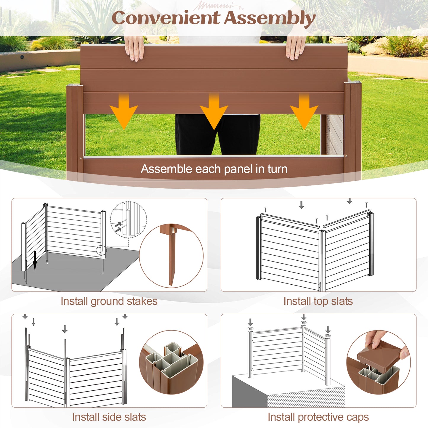 Outdoor PVC Air Conditioner Fence, 20 Inch, Brown Decorative Fencing & Flooring at Gallery Canada