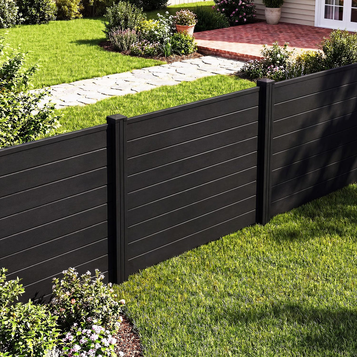 PVC Air Conditioner Fence, 20 Inch Stakes, Black Decorative Fencing & Flooring at Gallery Canada