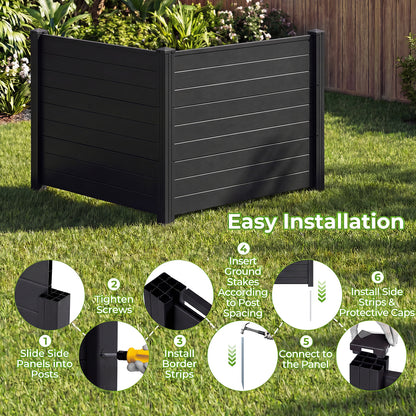 Outdoor PVC Privacy Screens, 20 Inch Fence Panels, Black Decorative Fencing & Flooring at Gallery Canada