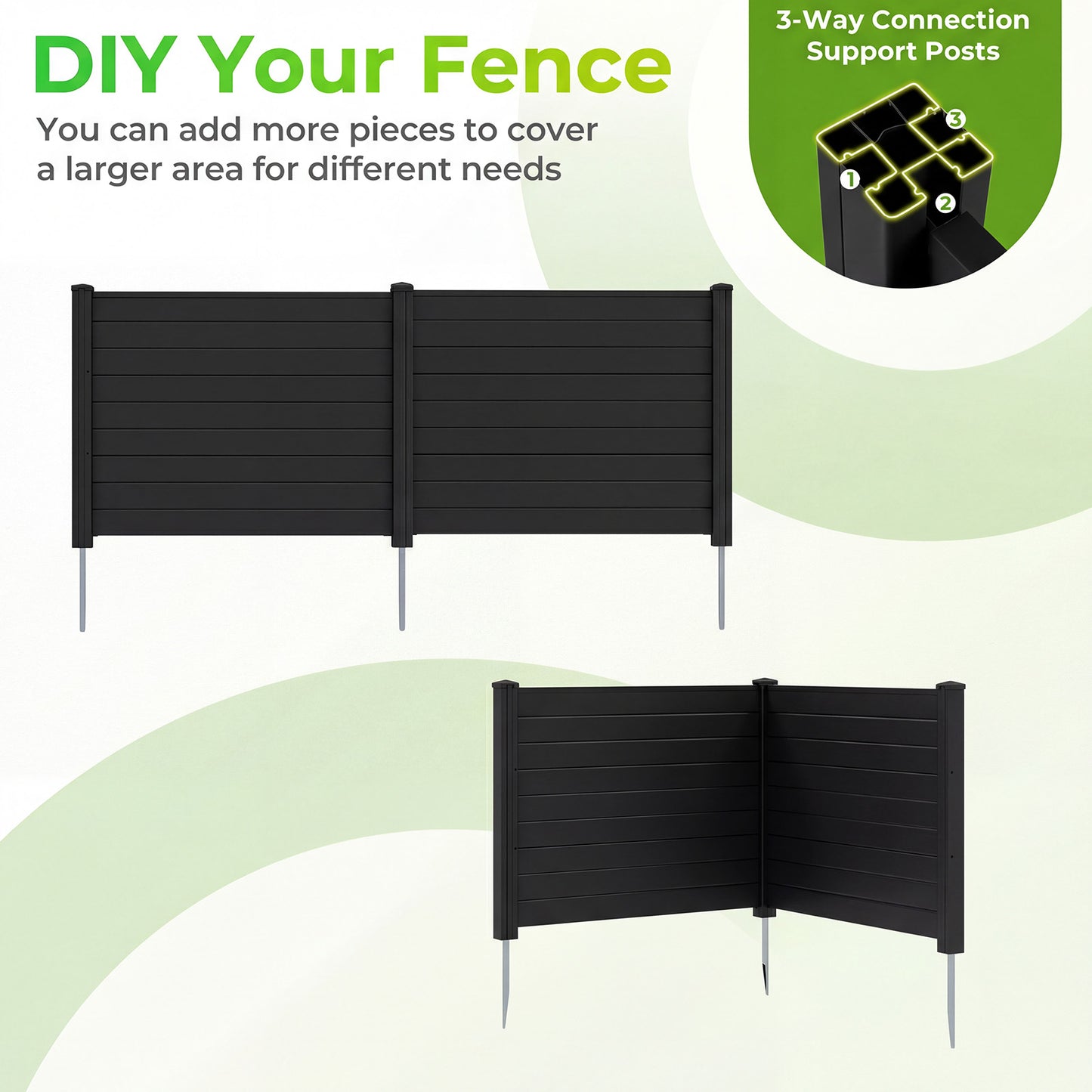 Outdoor PVC Privacy Screens, 20 Inch Fence Panels, Black Decorative Fencing & Flooring at Gallery Canada