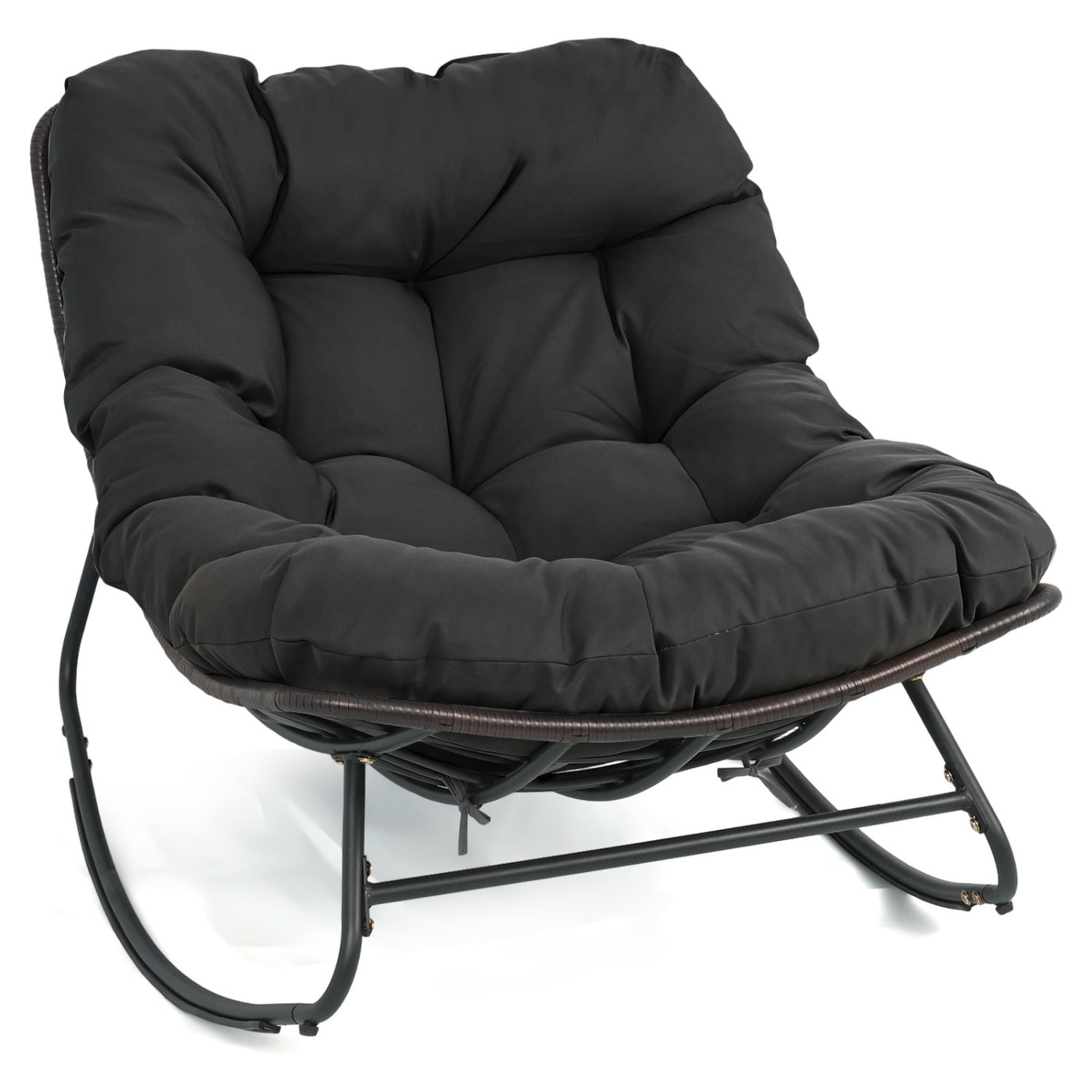 Outdoor Papasan Rocking Chair, Black Patio Rocking Chairs & Gliders Black at Gallery Canada