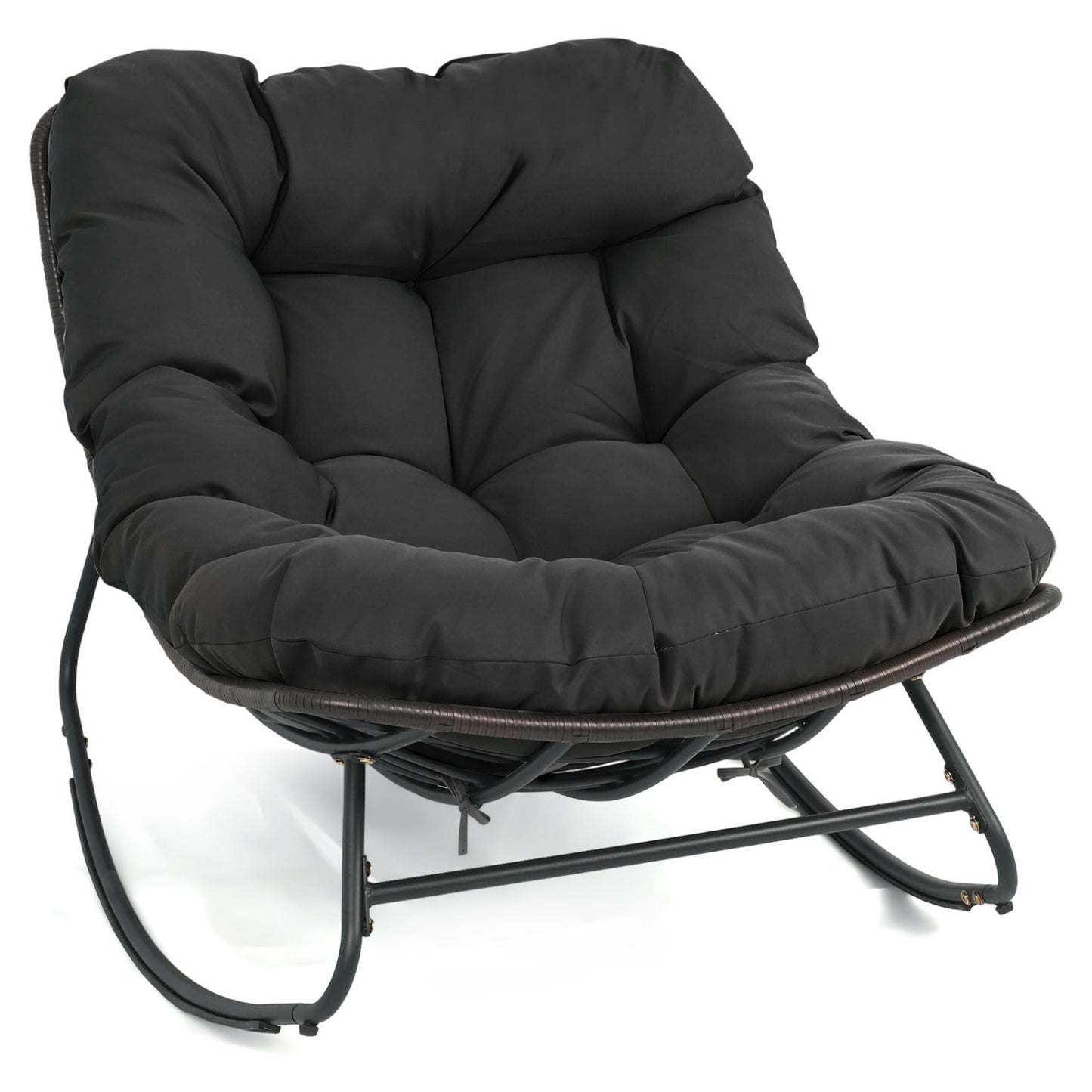 Outdoor Papasan Rocking Chair, Black Patio Rocking Chairs & Gliders Black at Gallery Canada
