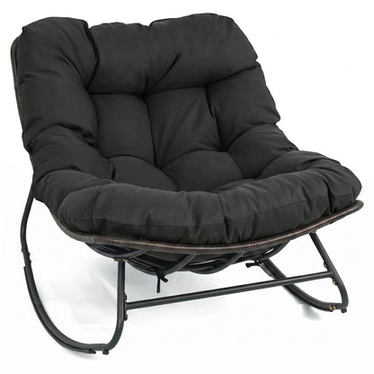 Outdoor Papasan Rocking Chair, Black Patio Rocking Chairs & Gliders Black at Gallery Canada
