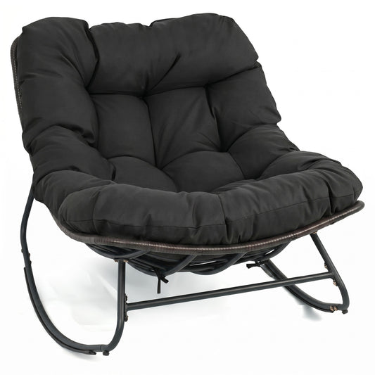 Outdoor Papasan Rocking Chair, Black Patio Rocking Chairs & Gliders Black at Gallery Canada