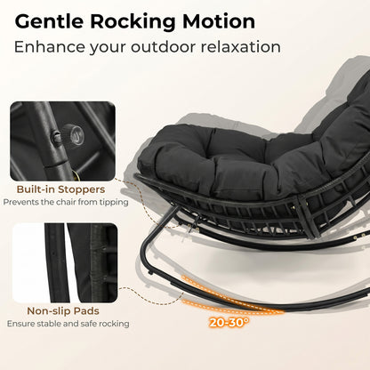 Outdoor Papasan Rocking Chair, Black Patio Rocking Chairs & Gliders at Gallery Canada