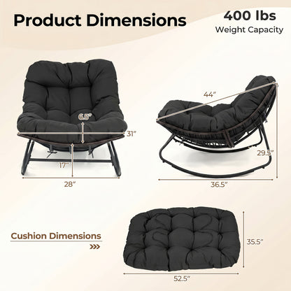 Outdoor Papasan Rocking Chair, Black Patio Rocking Chairs & Gliders at Gallery Canada