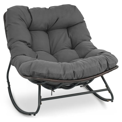 Outdoor Papasan Rocking Chair, Thick Cushion, Gray Patio Rocking Chairs & Gliders Gray at Gallery Canada