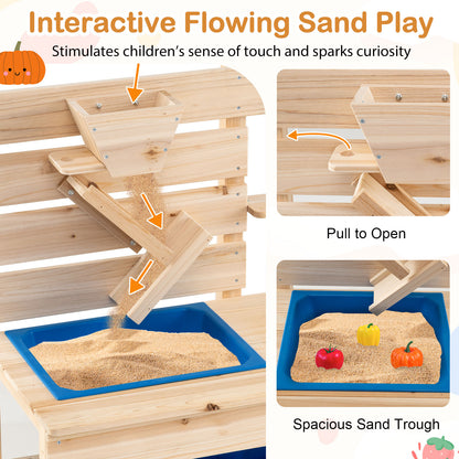 Outdoor Play Pretend Kitchen with Detachable Sandbox and Removable Sink, Natural Play Kitchen Sets at Gallery Canada