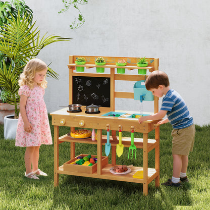 Outdoor Play Kitchen With Faucet, Removable Sinks, Natural Play Kitchen Sets at Gallery Canada