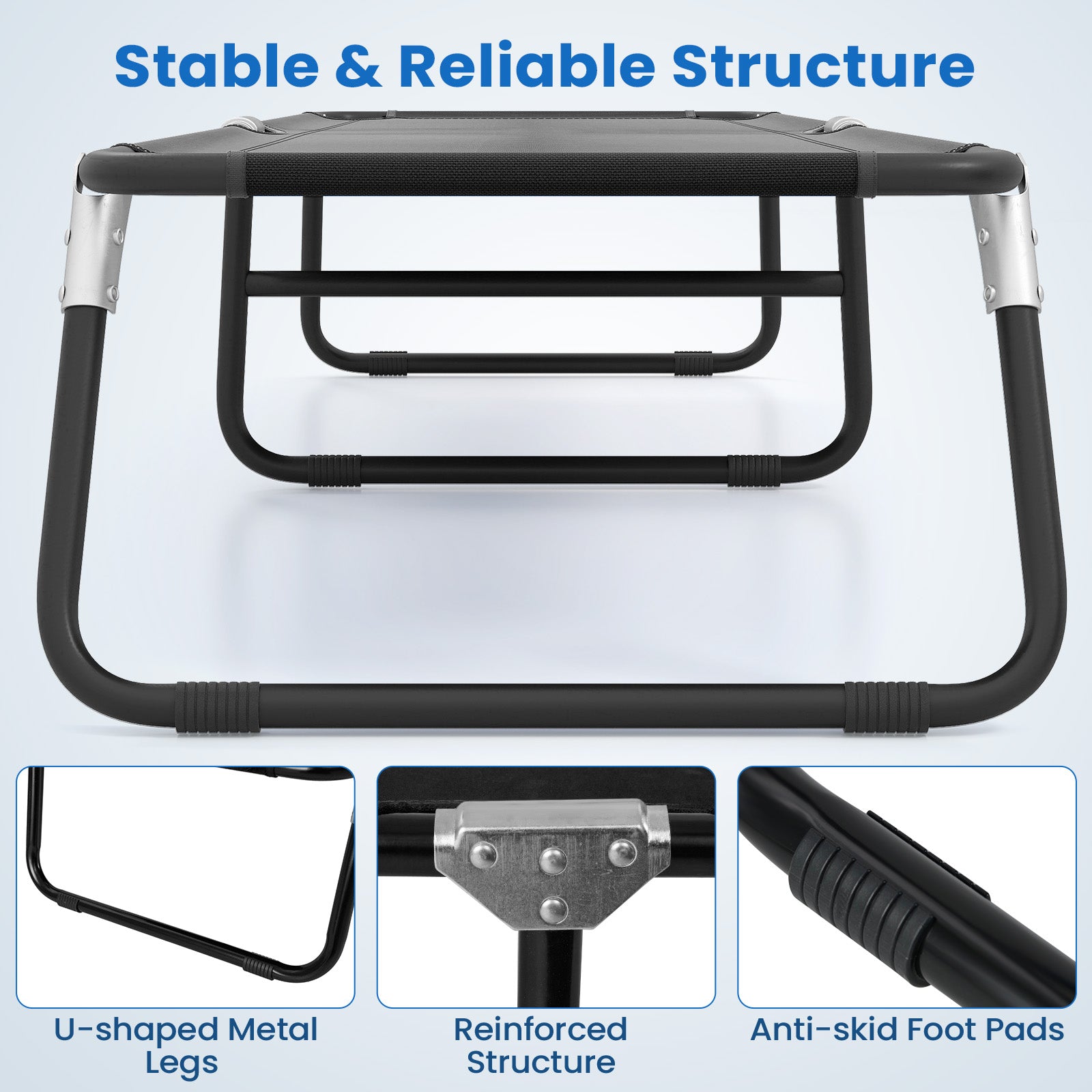 Portable Folding Camping Bed, Outdoor Sleeping Hiking Travel, Black Camping Furniture at Gallery Canada