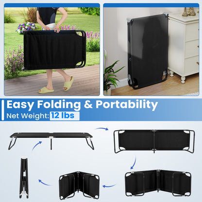 Portable Folding Camping Bed, Outdoor Sleeping Hiking Travel, Black Camping Furniture at Gallery Canada