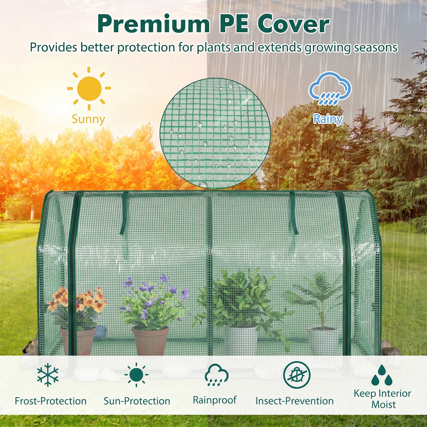 Serre mini portable, verte
