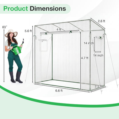 Outdoor Walk-in Greenhouse, PE Cover, Roll-up Zipper Door, White Greenhouses at Gallery Canada