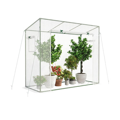 Outdoor Walk-in Greenhouse, PE Cover, Roll-up Zipper Door, White Greenhouses at Gallery Canada