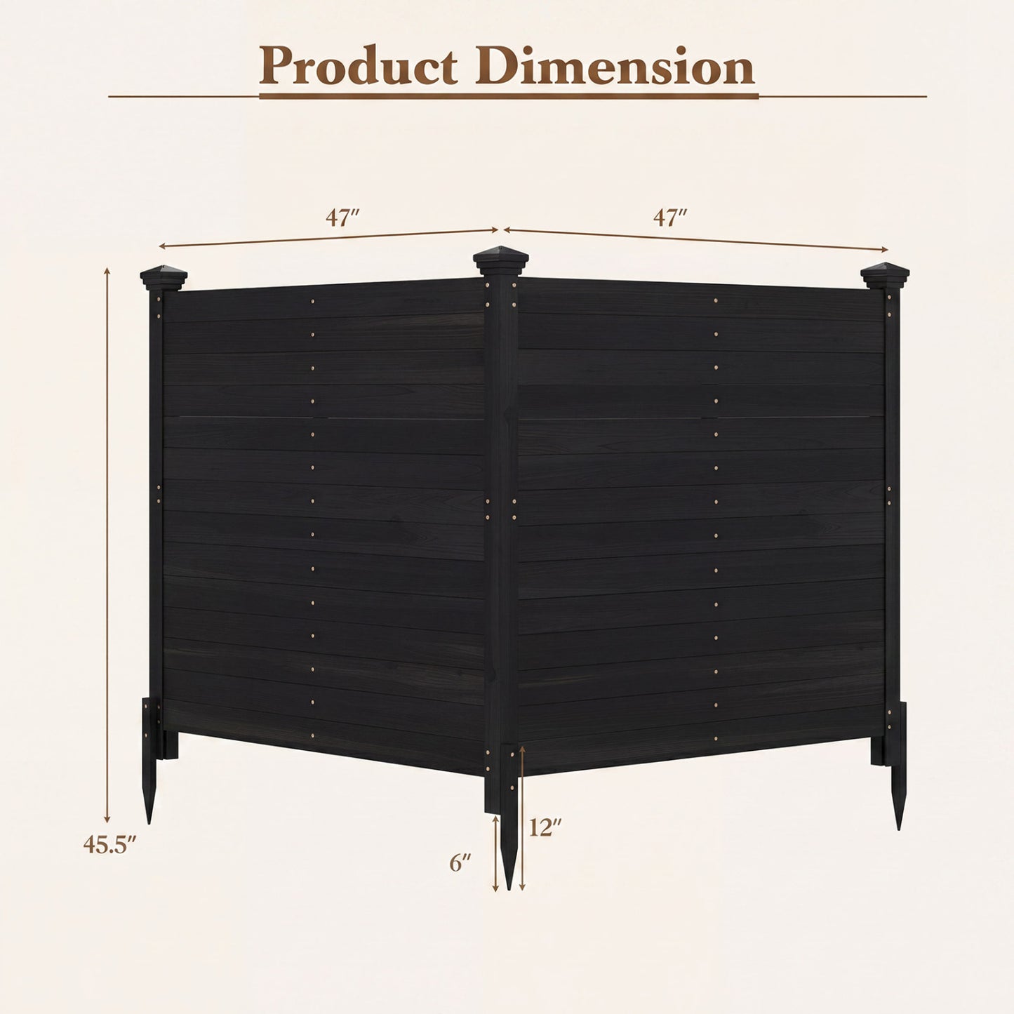 Outdoor Privacy AC Fence, Black
