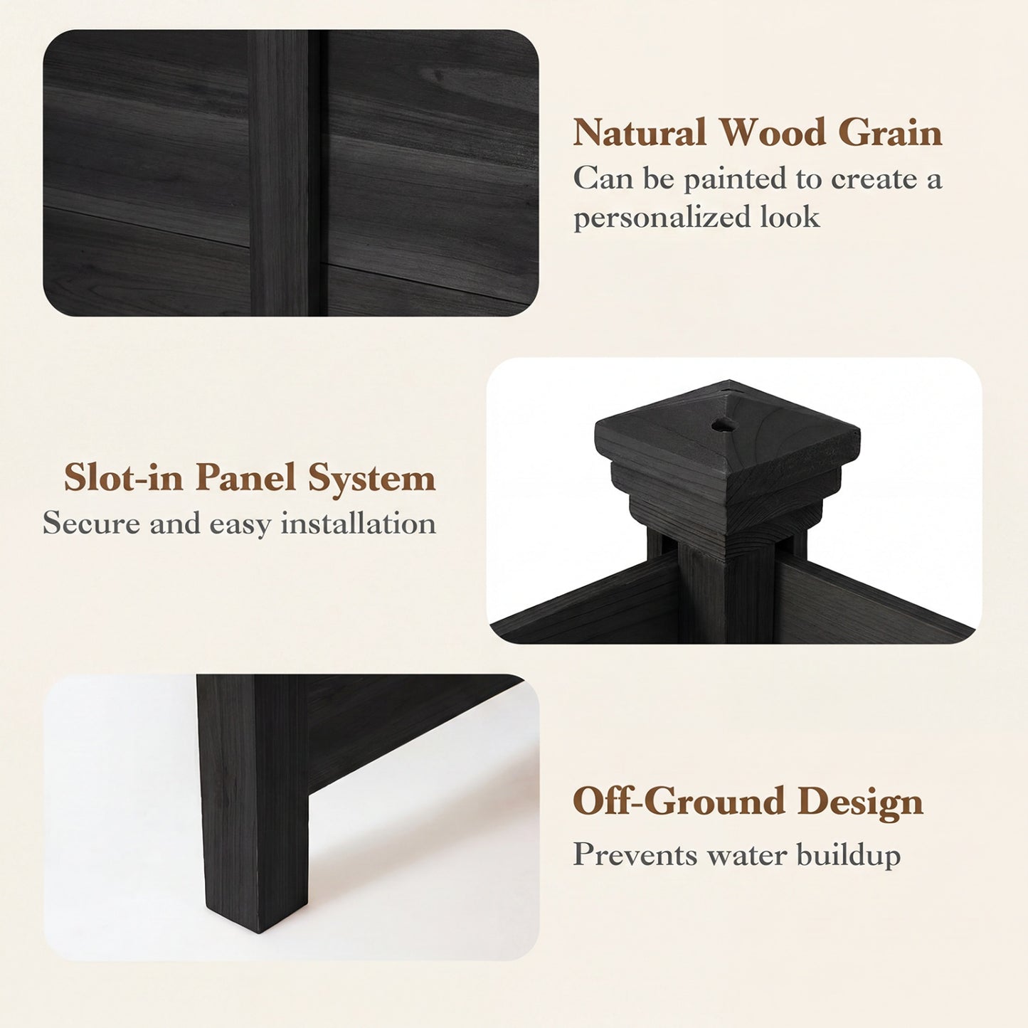 Outdoor Privacy AC Fence, Black