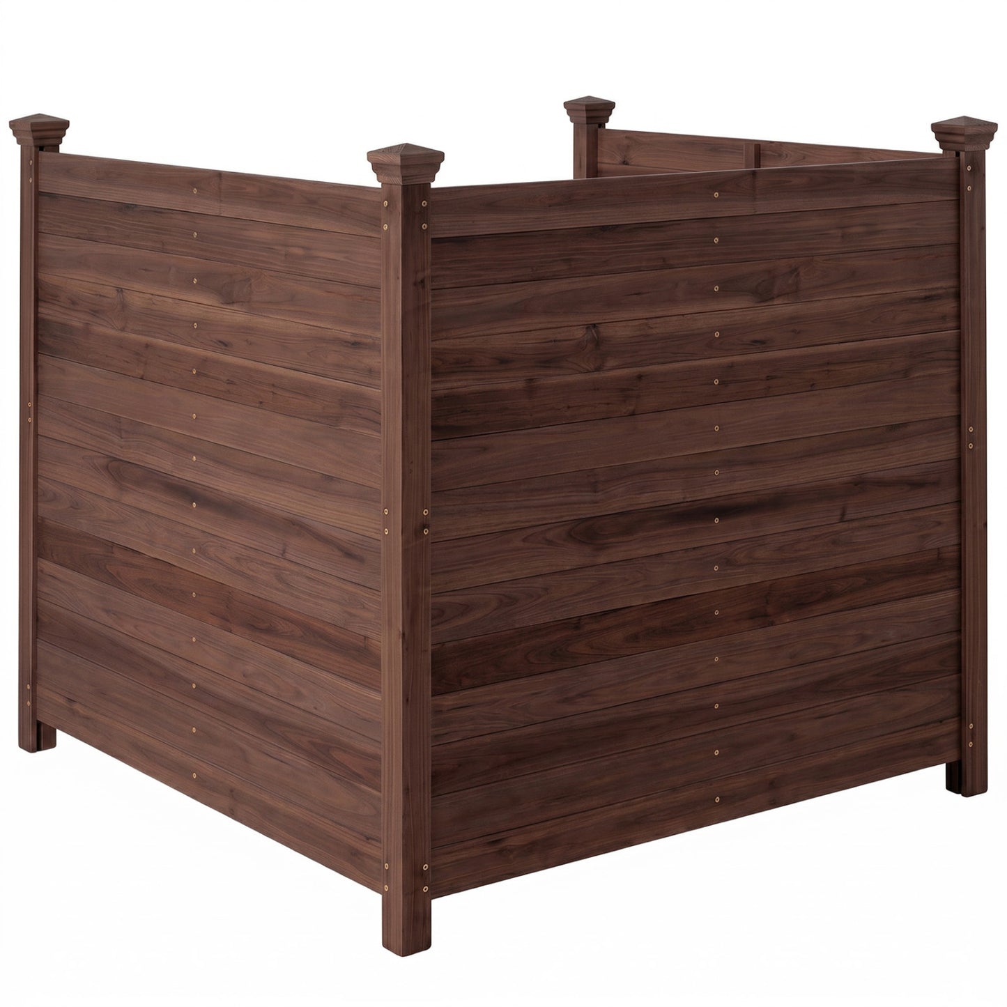 3-Panel Outdoor Privacy AC Fence, Brown