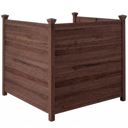 3-Panel Outdoor Privacy AC Fence, Brown