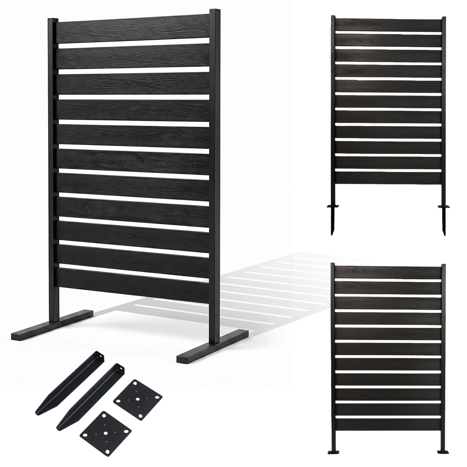 Outdoor Privacy Screen Fence for Backyard Pool, Black Decorative Fencing & Flooring at Gallery Canada