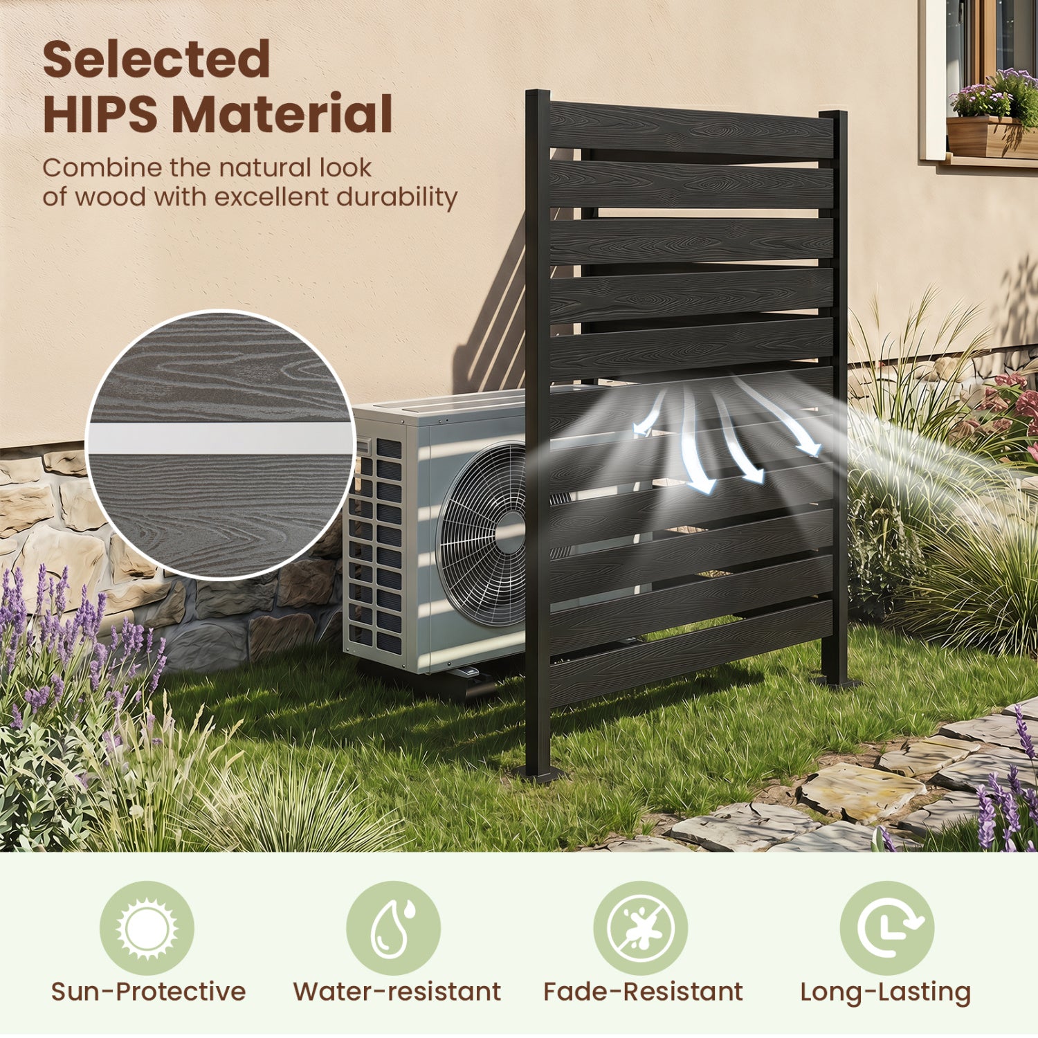 Outdoor Privacy Screen Fence for Backyard Pool, Black Decorative Fencing & Flooring at Gallery Canada