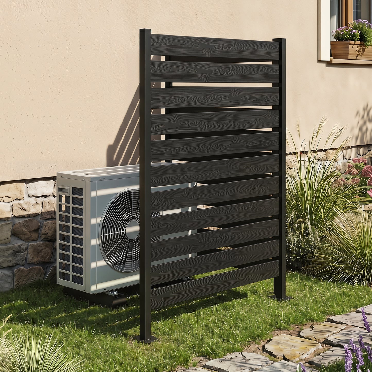 Outdoor Privacy Screen Fence for Backyard Pool, Black Decorative Fencing & Flooring at Gallery Canada