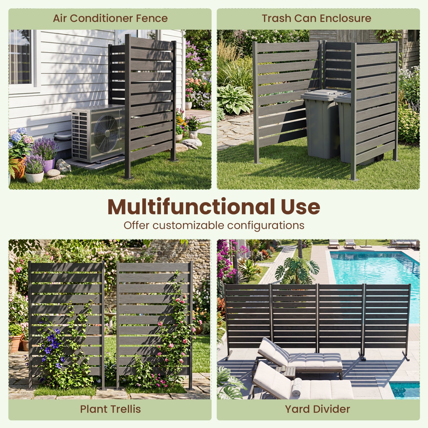 Outdoor Privacy Screen Fence, Gray Decorative Fencing & Flooring at Gallery Canada