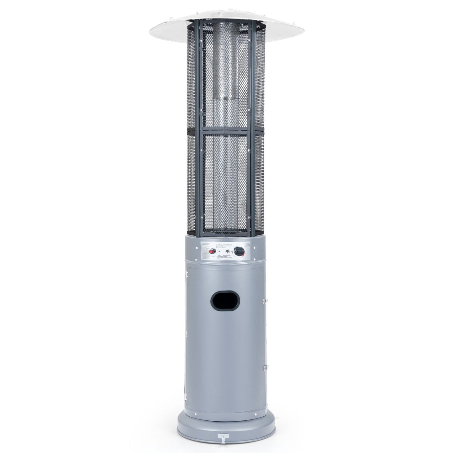 Outdoor Propane Patio Heater with Glass Tube, Gray