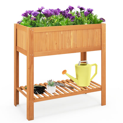 Raised Garden Bed with Bottom Shelf and Liner, Orange Raised Garden Beds at Gallery Canada