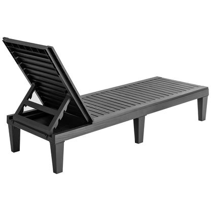 Outdoor Recliner Chair with 5-Position Adjustable Backrest, Black Outdoor Chaise Lounges at Gallery Canada