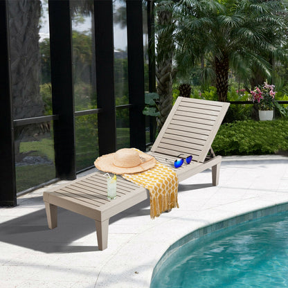 Outdoor Recliner Chair with 5-Position Adjustable Backrest, Brown Outdoor Chaise Lounges at Gallery Canada
