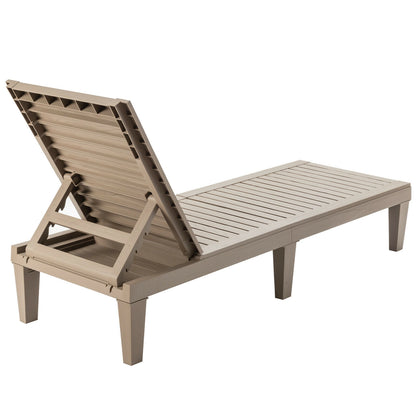 Outdoor Recliner Chair with 5-Position Adjustable Backrest, Brown Outdoor Chaise Lounges at Gallery Canada