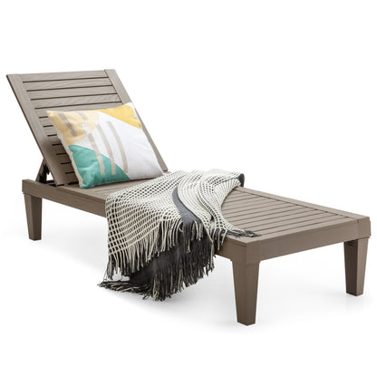 Outdoor Recliner Chair, 5-Position Adjustable Backrest, Brown Outdoor Chaise Lounges at Gallery Canada