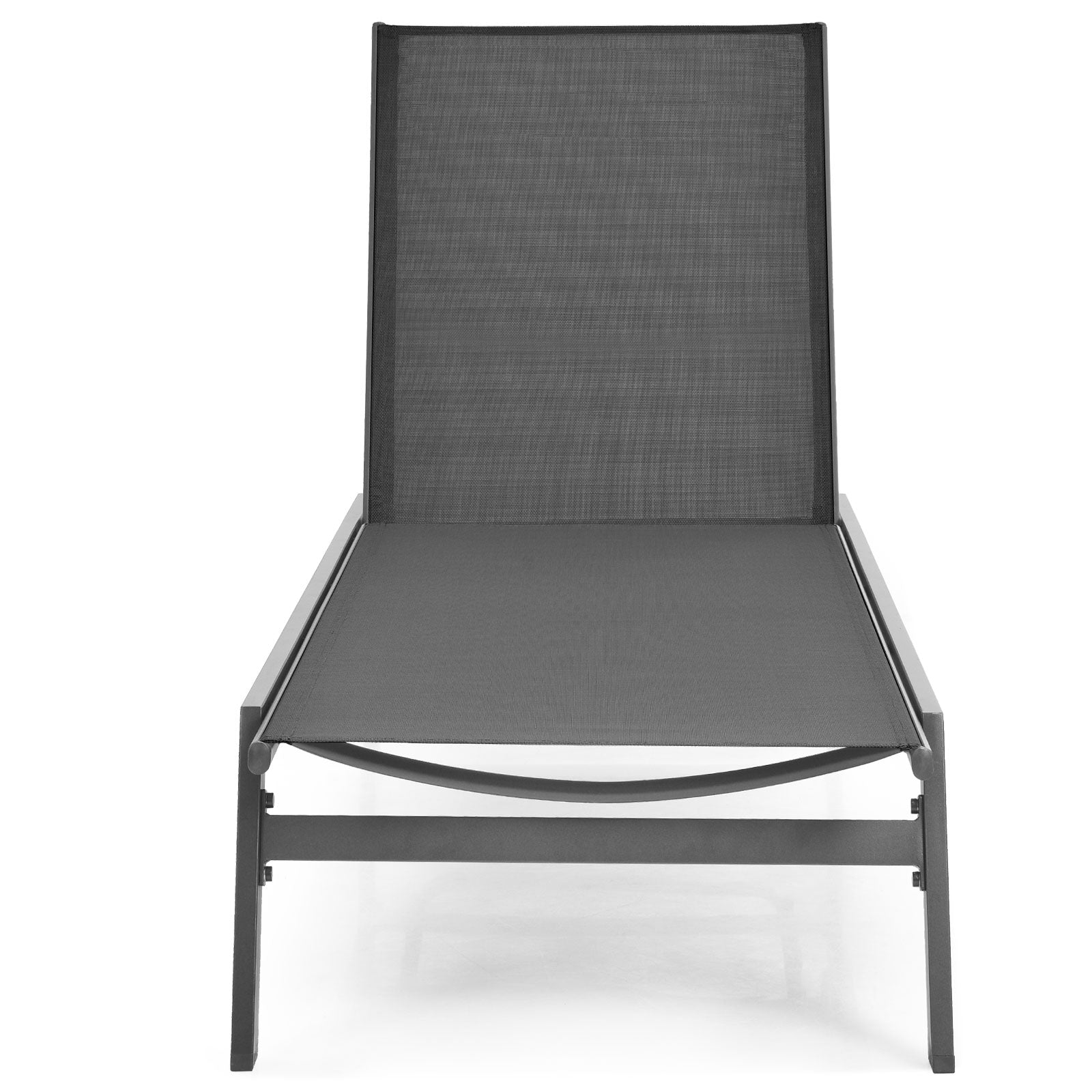 Outdoor Reclining Chaise Lounge Chair, 6-Position Adjustable Back, Gray Outdoor Chaise Lounges at Gallery Canada