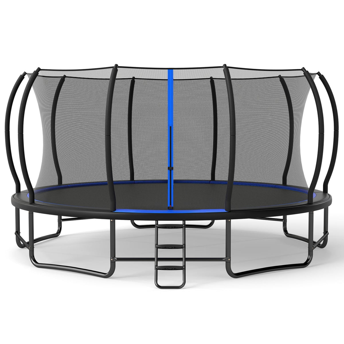 Trampoline extérieur rond géant avec filet d'enceinte, bleu