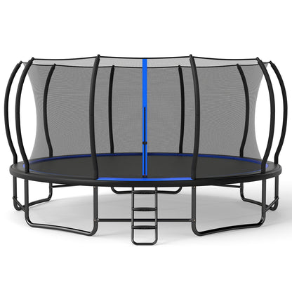 Trampoline extérieur rond géant avec filet d'enceinte, bleu