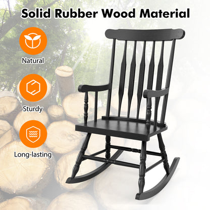 Solid Wood Porch Rocking Chair, Black Patio Rocking Chairs & Gliders at Gallery Canada